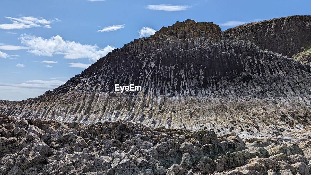 panoramic view of rock formations against sky