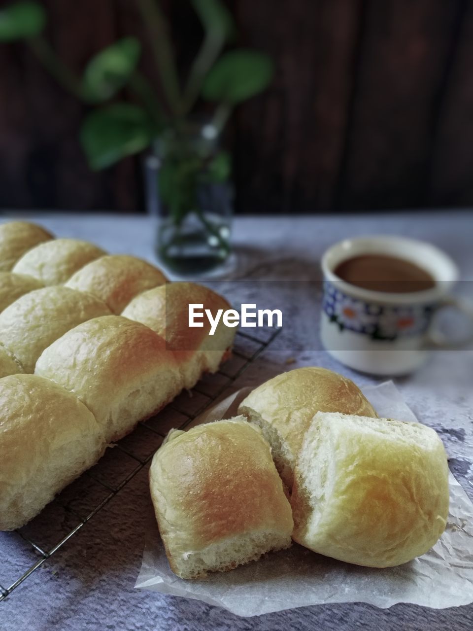 Close-up of breakfast on table