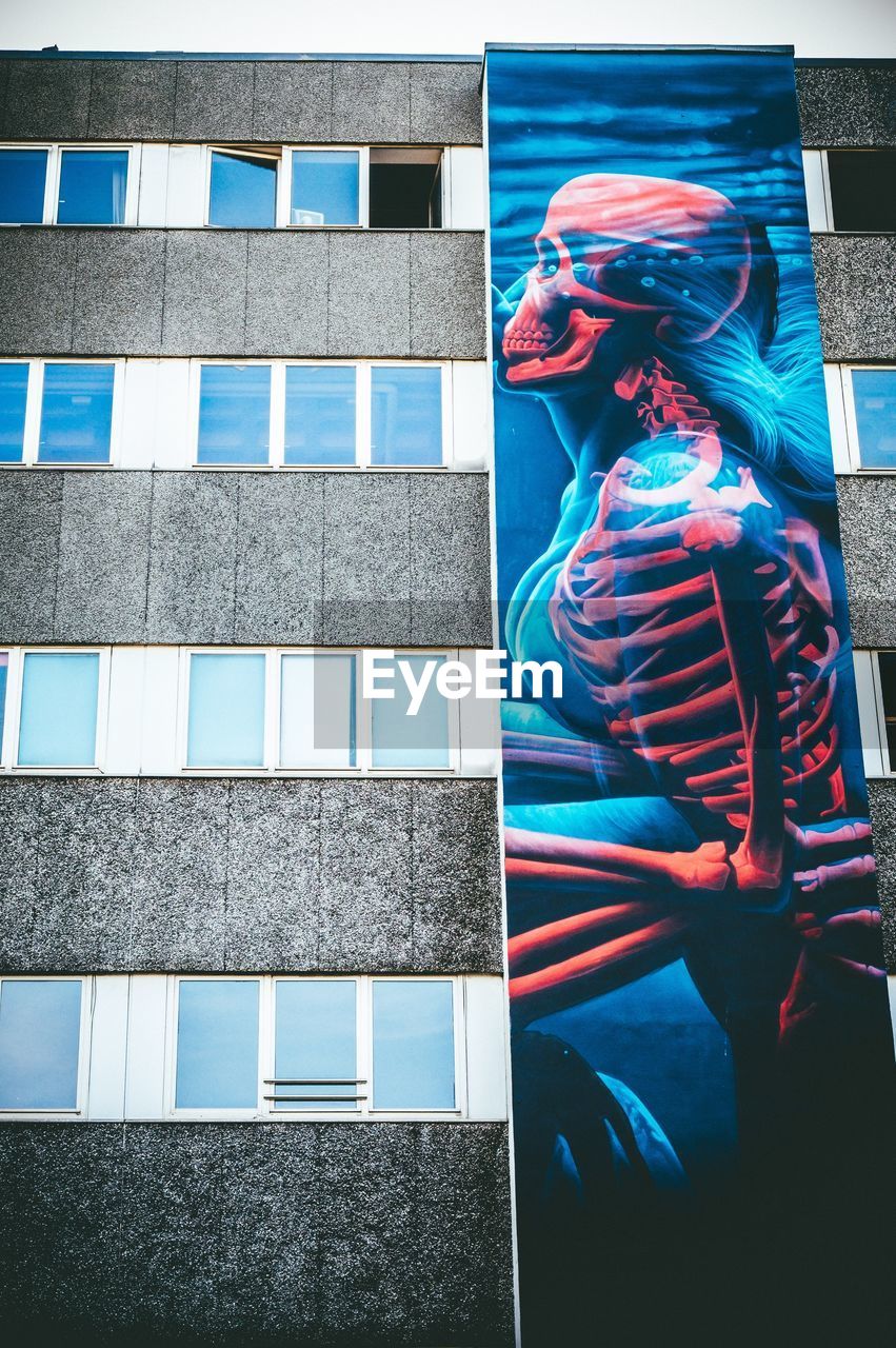 Poster on building in city