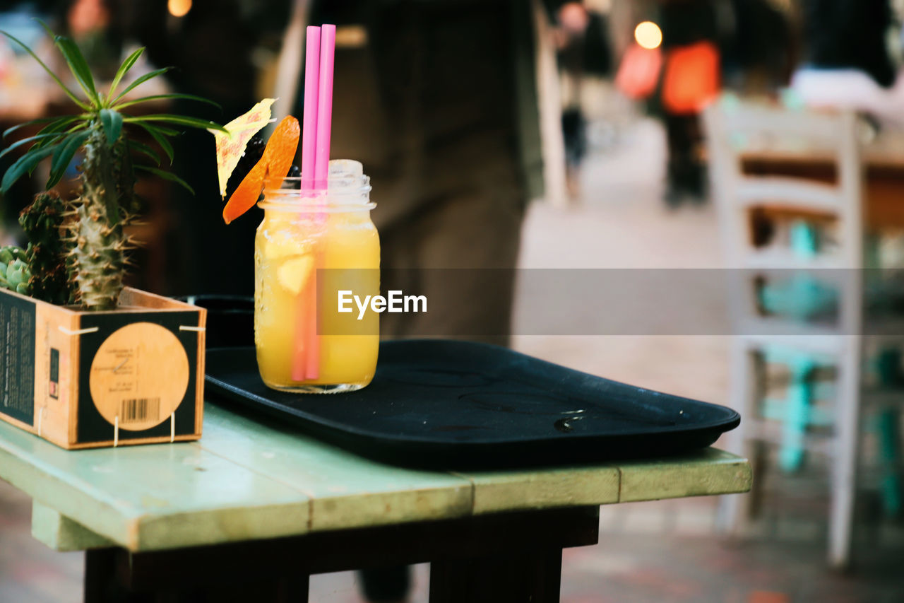 Business Cafe Close-up Drink Drinking Glass Drinking Straw Focus On Foreground Food Food And Drink Freshness Glass Household Equipment Indoors  Italy Milano Marittima No People Outdoors Refreshment Restaurant Still Life Straw Table Tray Wood - Material