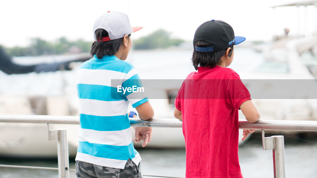 Two children on bridge