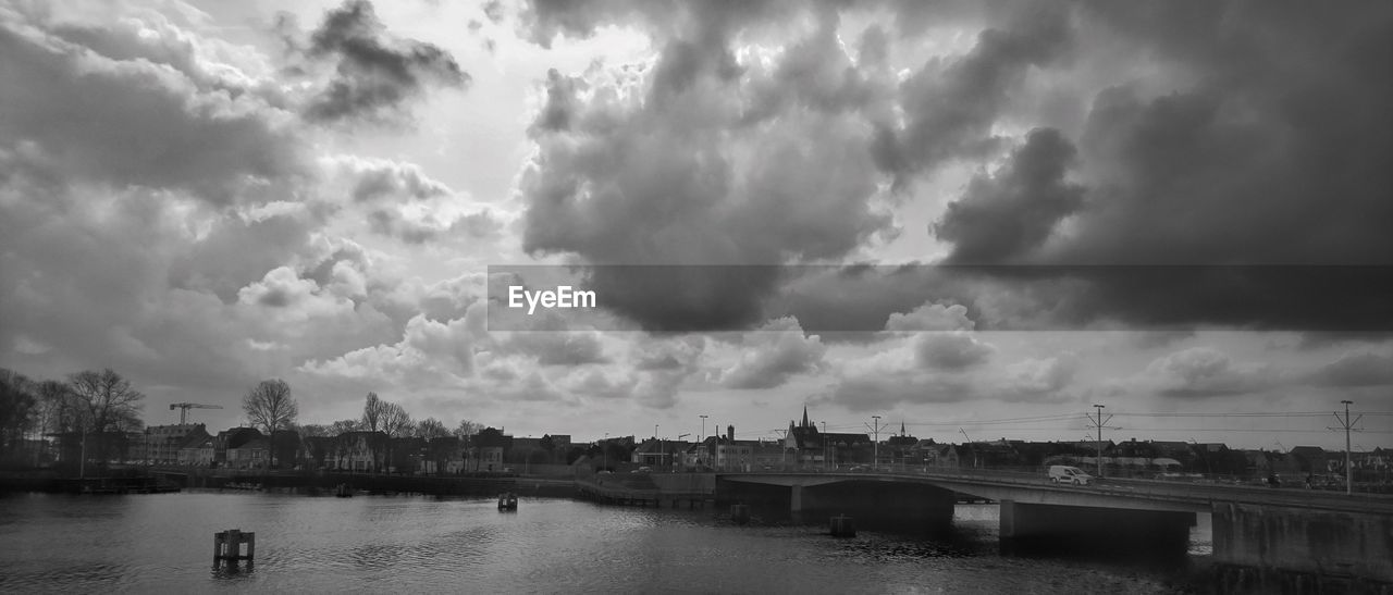 PANORAMIC VIEW OF BRIDGE OVER RIVER AGAINST SKY