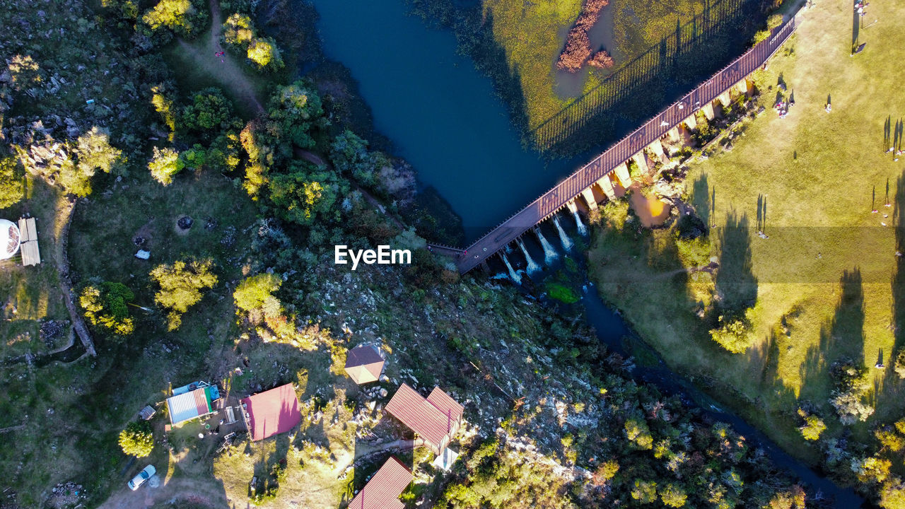 High angle view of a dam