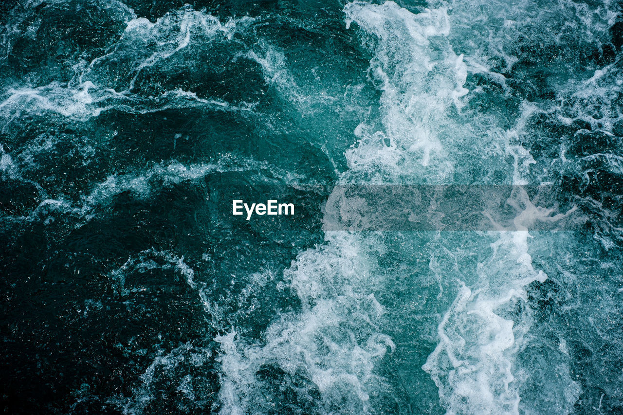 Full frame shot of water splashing in sea