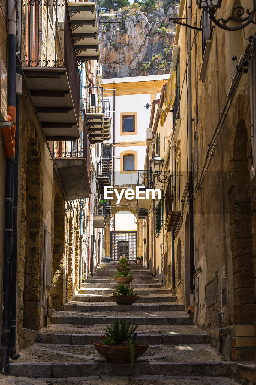 Steps amidst buildings