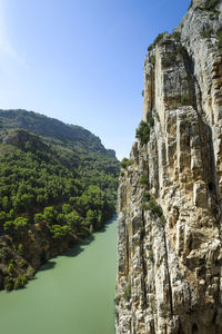 Gorge of the gaitanes in ardales, malaga, spain