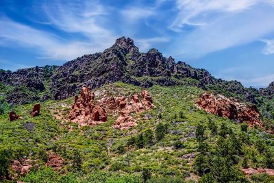 Scenic view of rocks against sky