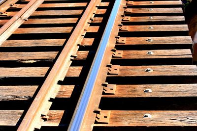 Close-up of wooden pier