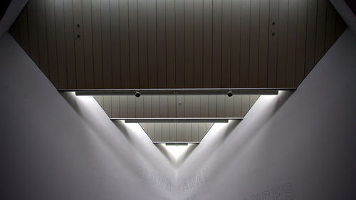 Low angle view of illuminated ceiling in building