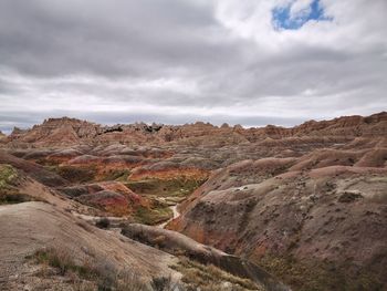 Scenic view of rocky mountains against sky