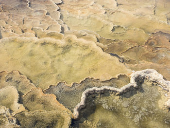 High angle view of rocks on land