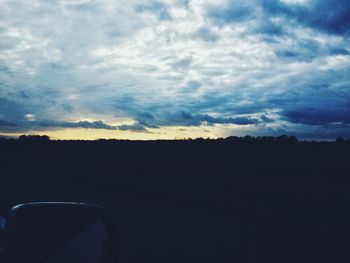 Scenic view of landscape against cloudy sky