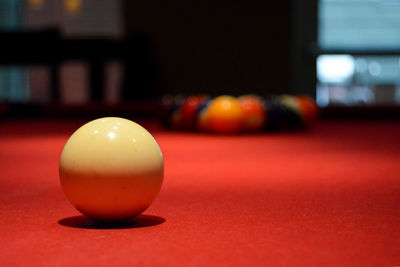 Close-up of pool ball