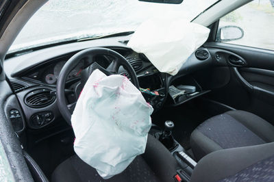 Close-up of car windshield