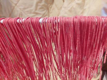 Close-up of pink pasta