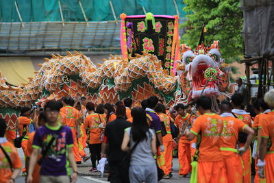 People on street during chinese dragon festival