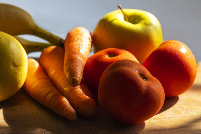 Close-up of oranges on table