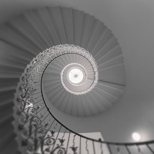 Low angle view of spiral staircase