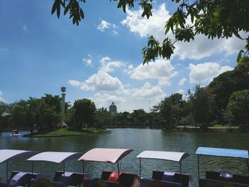 Scenic view of river against sky