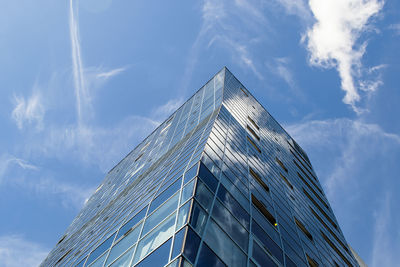 Low angle view of modern building against sky