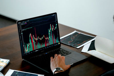 Close-up of laptop on table