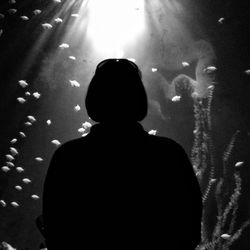 Woman looking at night