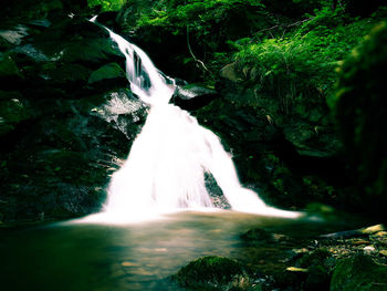 Scenic view of waterfall