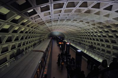 Railroad track at night