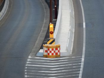 High angle view of splitting higway