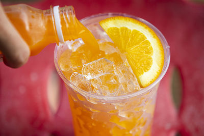 Close-up of drink in glass