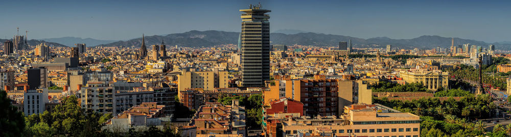 Aerial view of buildings in city
