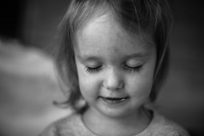 Close-up portrait of cute girl