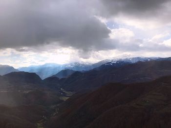 Scenic view of mountains against sky