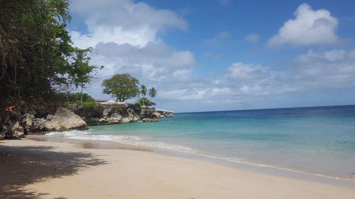 Scenic view of beach against sky