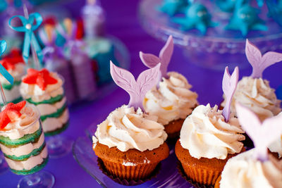 Close-up of cupcakes