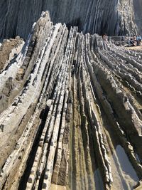 High angle view of rocks on land