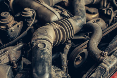 Close-up of rusty machine part