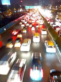 High angle view of traffic on city street