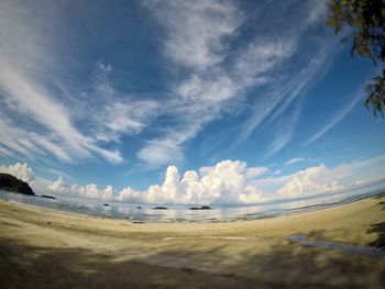 Panoramic view of beach against sky