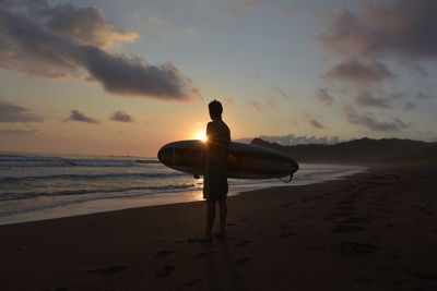 Scenic view of sea at sunset