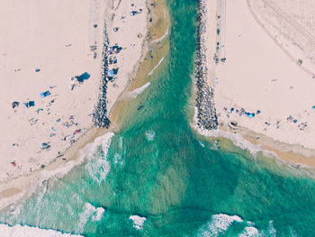 High angle view of beach