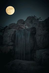 Rock formations at night