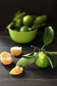 Close-up of fruits on table