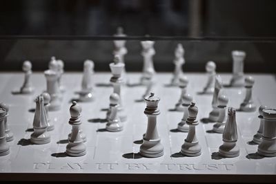 Close-up of chess pieces