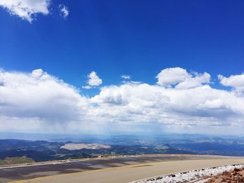 Scenic view of landscape against cloudy sky