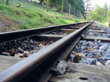 Surface level of railroad track