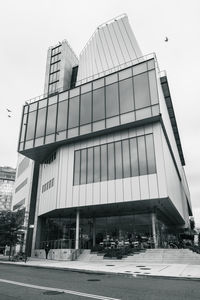 Low angle view of modern building against clear sky