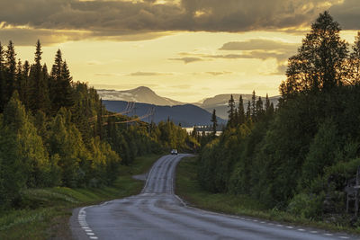 Road leading to mountains