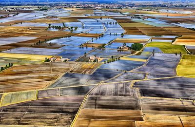 High angle view of farm