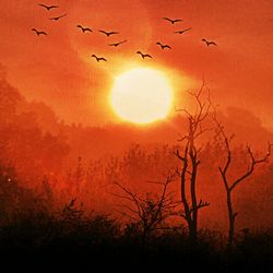 Low angle view of sky at sunset